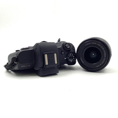 【全額返金保証】【最速発送】Canon デジタル一眼 EOS Kiss M EF-M15-45 IS STM レンズキット ブラック 動作確認済