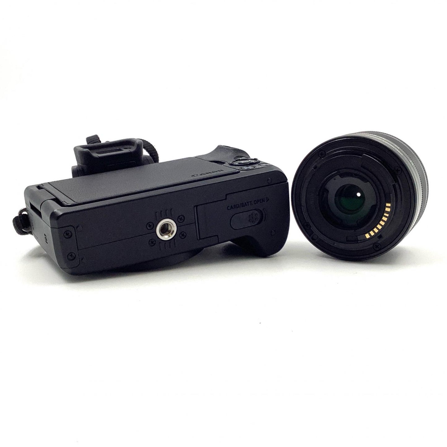 【全額返金保証】【最速発送】Canon デジタル一眼 EOS Kiss M EF-M15-45 IS STM レンズキット ブラック 動作確認済