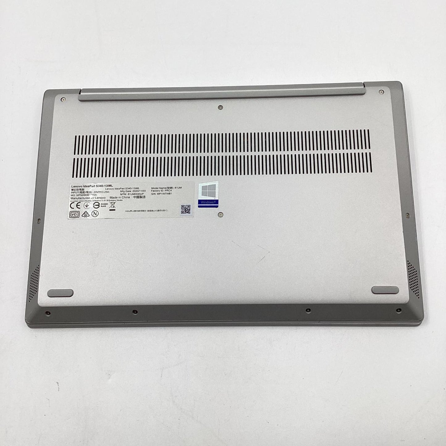 【全額返金保証】【最速発送】Lenovo IDEAPAD S340-13IML 81UM Intel(R) Core(TM) i3-10110U CPU @ 2.10GHz 2.59GHz 8GB M.2 SSD 256GB 92.6% 動作確認済