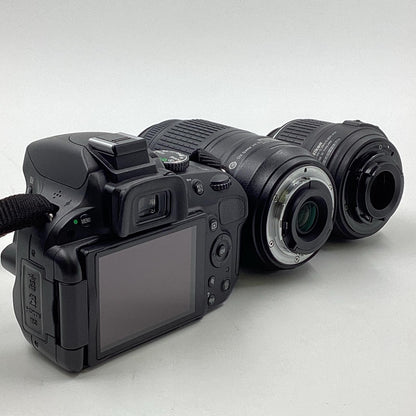 【全額返金保証】【最速発送】Nikon デジタル一眼 D5100 ダブルズームキット ブラック 動作確認済