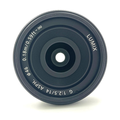 【全額返金保証】【最速発送】Panasonic LUMIX G 14mm/F2.5 ASPH. H-H014　ブラック 超美品 動作確認済