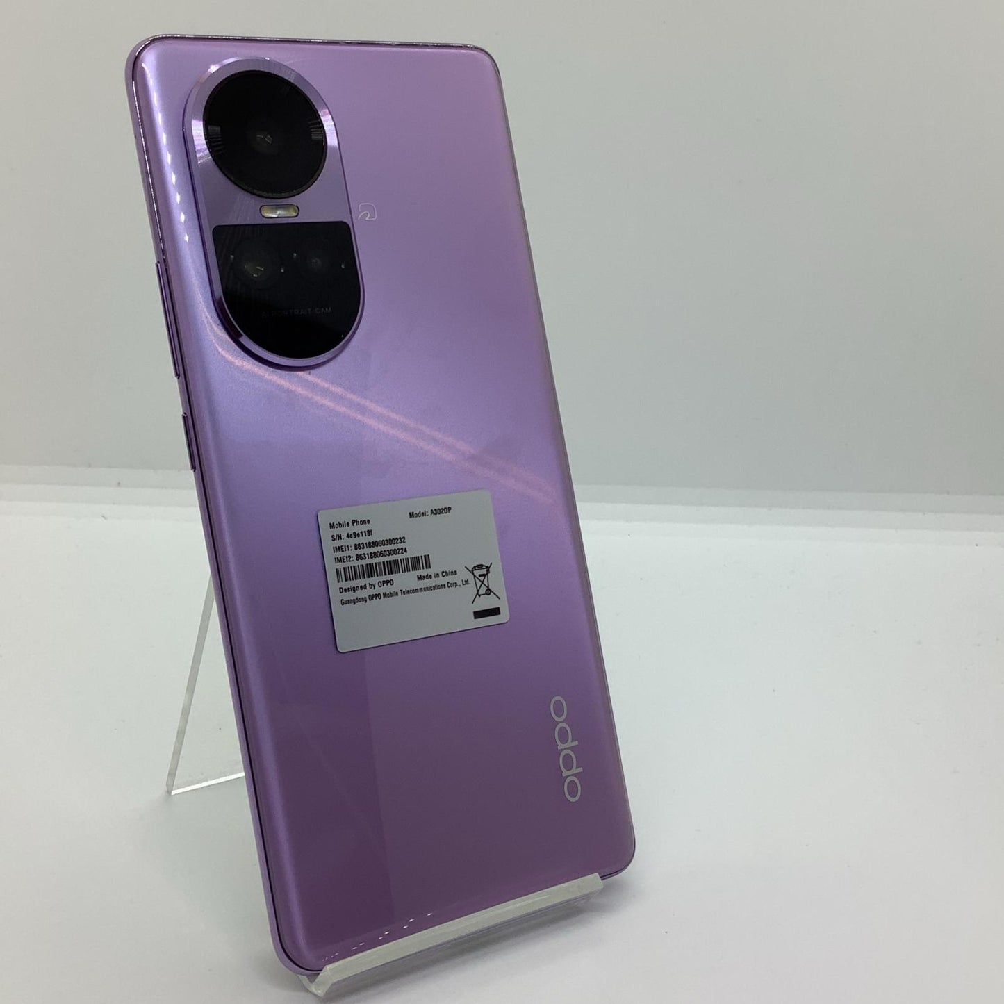 【全額返金保証】【最速発送】OPPO Reno 10 Pro 5G 256GB パープル Softbank A302OP 白ロム 動作確認済