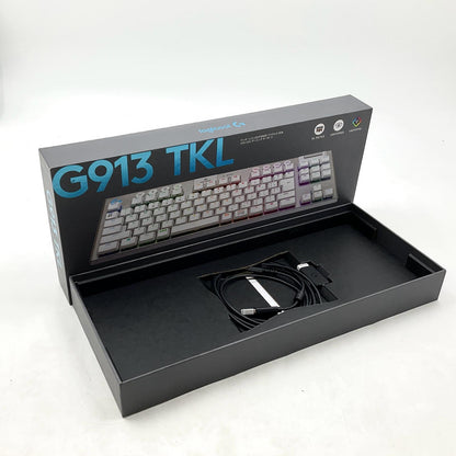 【全額返金保証】【最速発送】Logicool G913 TKL テンキーレス LIGHTSPEED ワイヤレス RGB メカニカル ゲーミングキーボード G913-TKL-TCWH 動作確認済