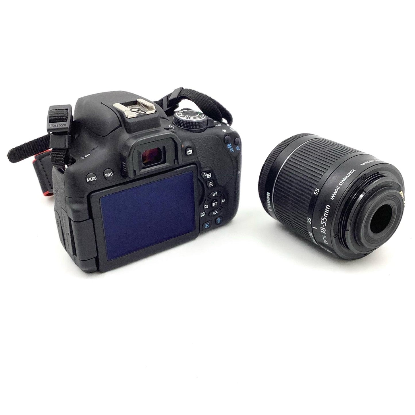 【全額返金保証】【最速発送】Canon デジタル一眼 EOS Kiss X8i EF-S18-55 IS STM レンズキット ブラック 美品 動作確認済