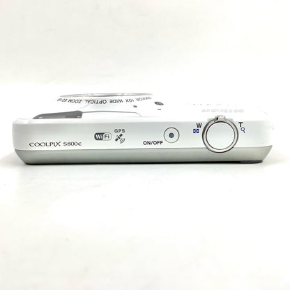 【全額返金保証】【最速発送】Nikon コンパクトデジタルカメラ COOLPIX S800c ホワイト 動作確認済
