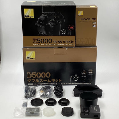 【全額返金保証】【最速発送】Nikon デジタル一眼 D5000 ダブルズームキット ブラック 動作確認済