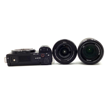 【全額返金保証】【最速発送】Sony デジタル一眼 VLOGCAM ZV-E10Y ダブルズームレンズキット [ブラック] 美品 動作確認済