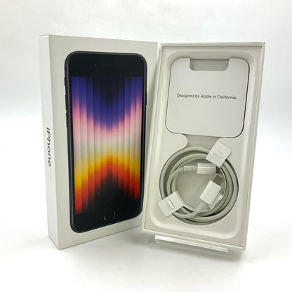 【全額返金保証】【最速発送】Apple iPhone iPhone SE（第3世代） 64GB ミッドナイト Softbank SIMフリー 白ロム 動作確認済 83%
