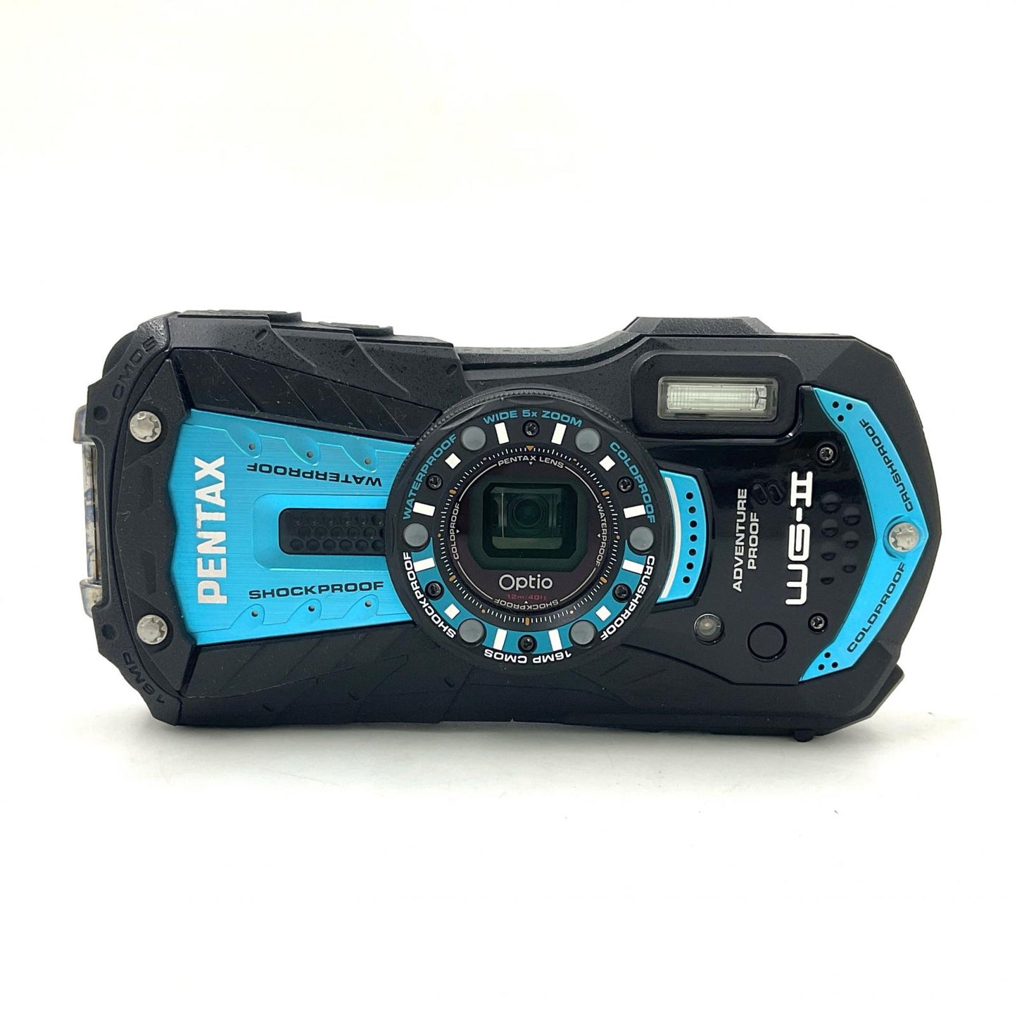 【全額返金保証】【最速発送】PENTAX コンパクトデジタルカメラ Optio WG-2 シャイニーブルー 動作確認済