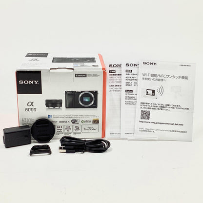 【全額返金保証】【最速発送】Sony デジタル一眼 α6000 ILCE-6000L パワーズームレンズキット ブラック 超美品 動作確認済