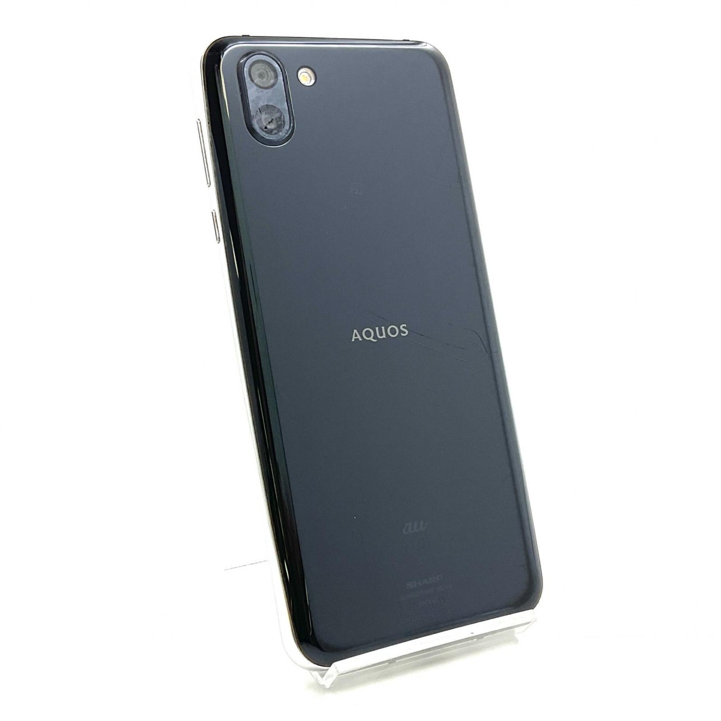 【最速発送】SHARP AQUOS R2 64GB プレミアムブラック au SIMフリー SHV42 白ロム【難有】