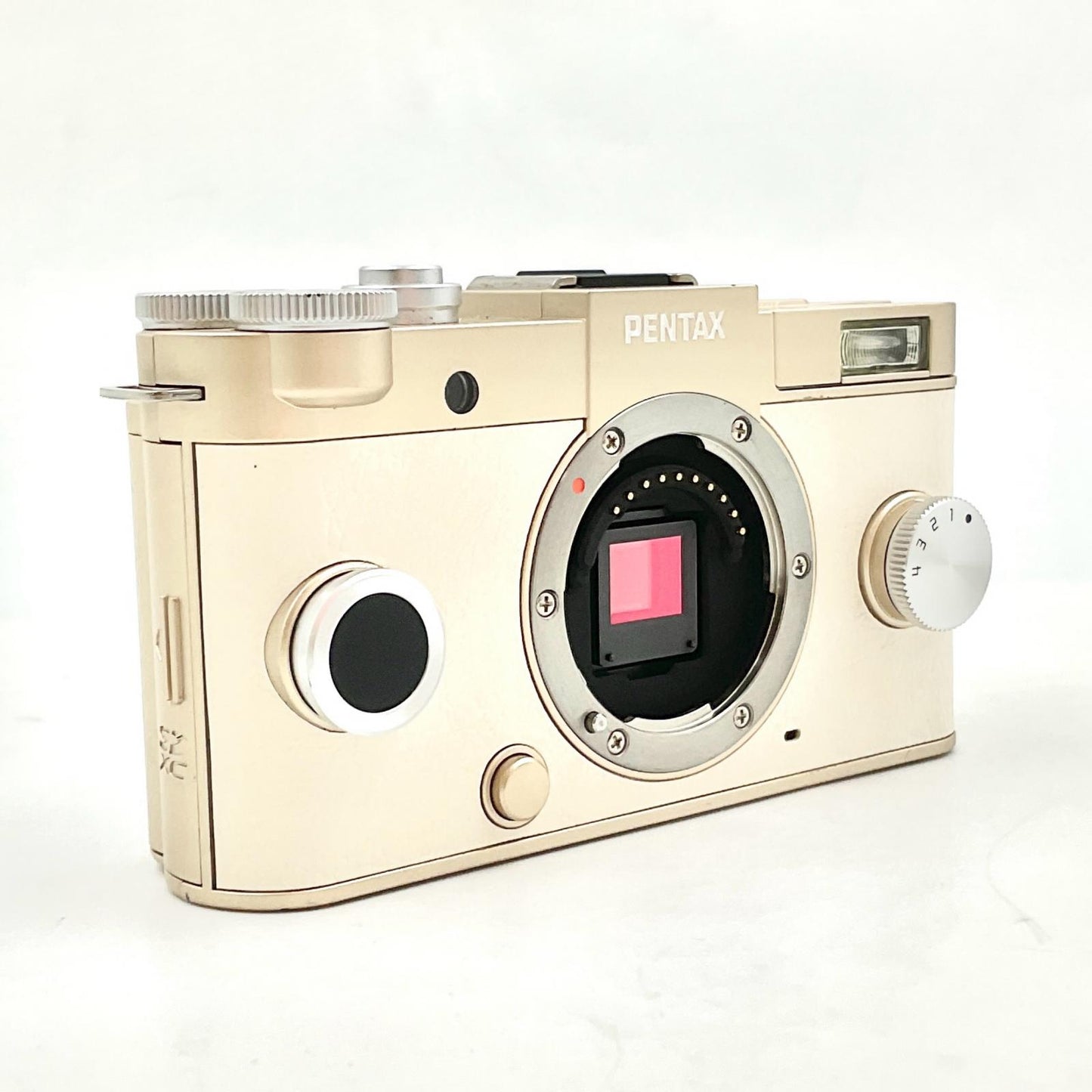 【全額返金保証】【最速発送】PENTAX デジタル一眼 ミラーレス一眼 Q-S1 ボディ ゴールド ボディ 美品 動作確認済
