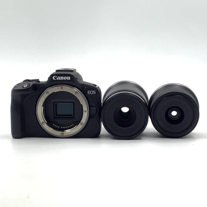 【全額返金保証】【最速発送】Canon デジタル一眼 EOS R50 ダブルズームキット ブラック 美品 動作確認済