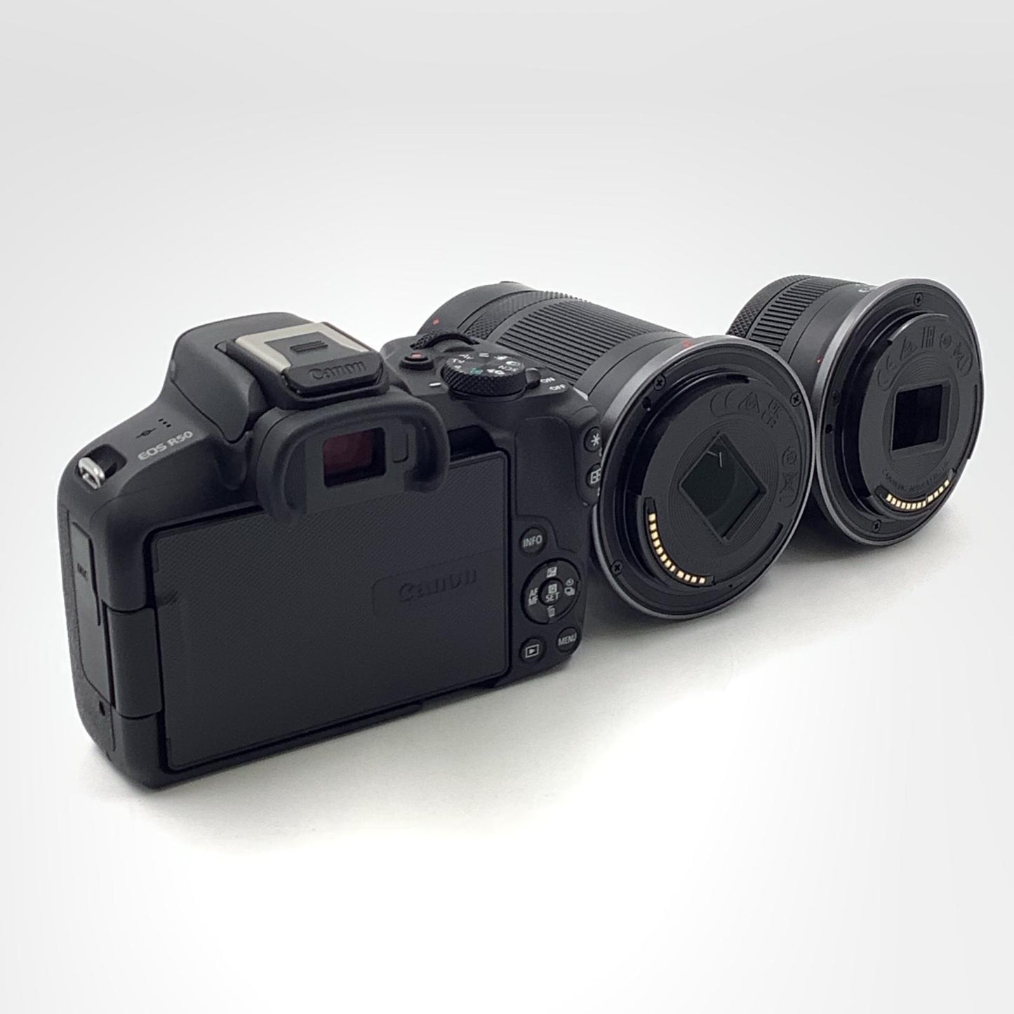 【全額返金保証】【最速発送】Canon デジタル一眼 EOS R50 ダブルズームキット ブラック 美品 動作確認済