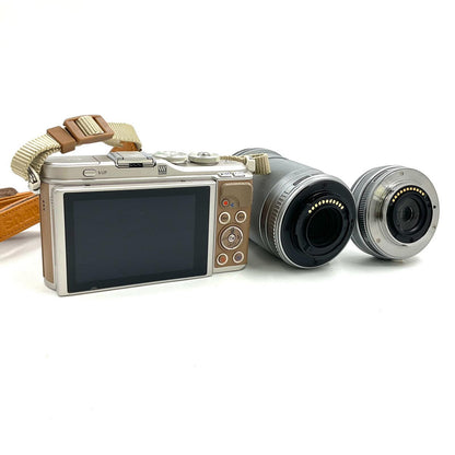 【全額返金保証】【最速発送】OLYMPUS デジタル一眼 PEN E-PL9 EZダブルズームキット [ブラウン] 美品 動作確認済