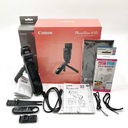 【全額返金保証】【最速発送】Canon コンパクトデジタルカメラ PowerShot V10 トライポッドグリップキット 超美品 動作確認済
