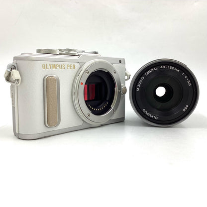 【全額返金保証】【最速発送】OLYMPUS デジタル一眼 PEN E-PL8 EZダブルズームキット ホワイト 美品 動作確認済