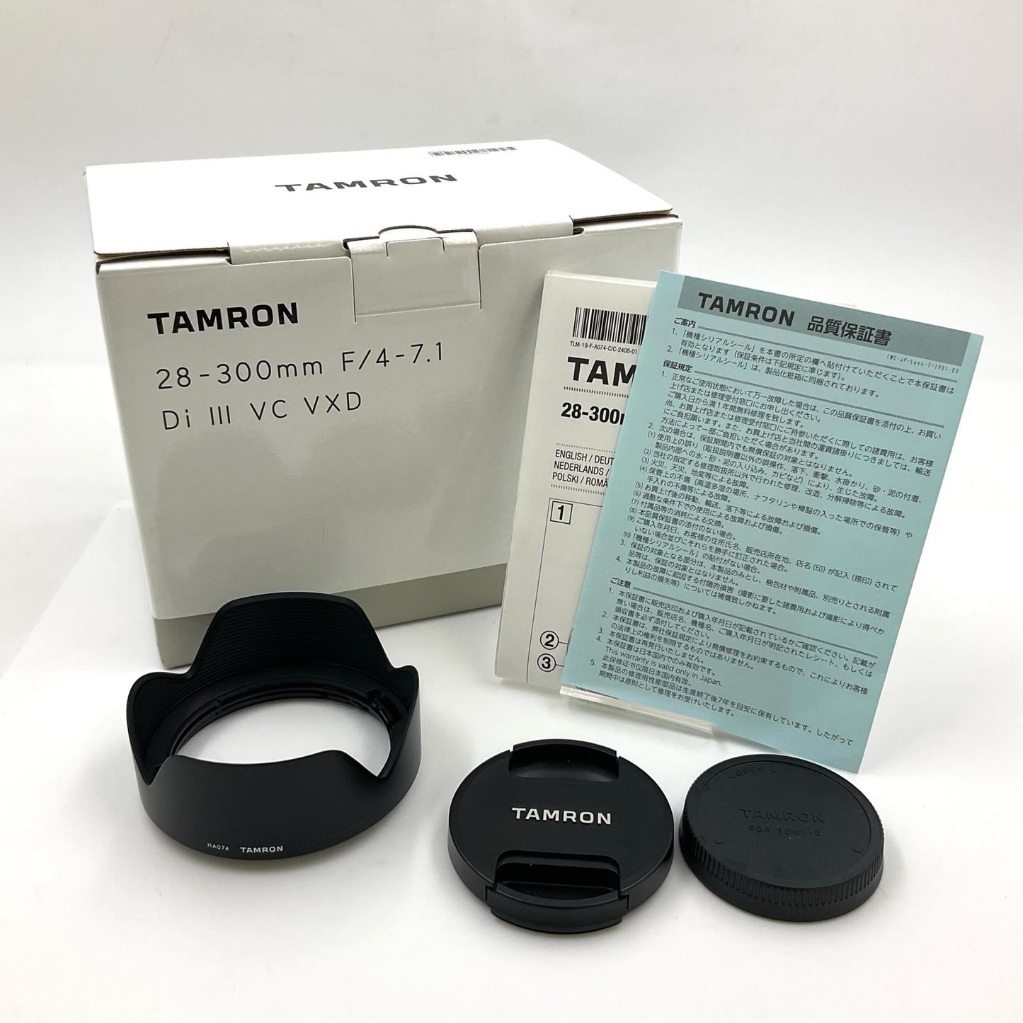 【全額返金保証】【最速発送】TAMRON 28-300mm F/4-7.1 Di III VC VXD (Model A074) 美品 動作確認済