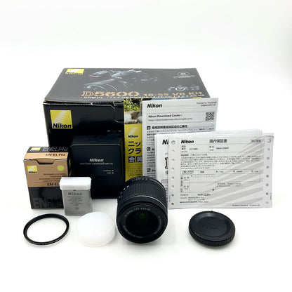 【全額返金保証】【最速発送】Nikon デジタル一眼 D5600 18-55 VR レンズキット ブラック 超美品 動作確認済
