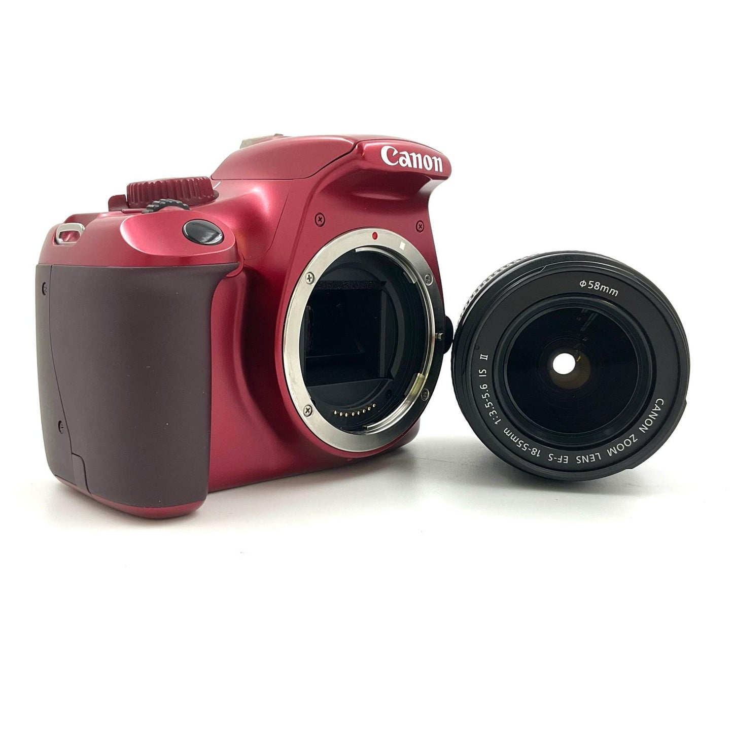 【全額返金保証】【最速発送】Canon デジタル一眼 EOS Kiss X50 EF-S18-55 IS II レンズキット [レッド] 動作確認済