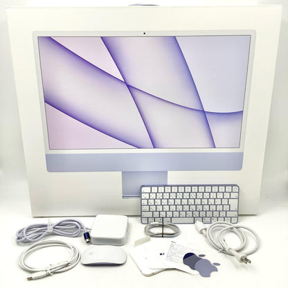 【全額返金保証】【最速発送】Apple iMac 24インチ Apple M1 8GB SSD 256GB パープル 美品 動作確認済