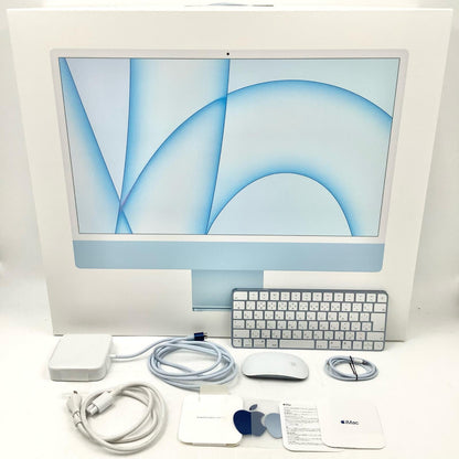 【全額返金保証】【最速発送】Apple iMac 24インチ M1 8コア 8GB SSD 256GB ブルー 美品 動作確認済