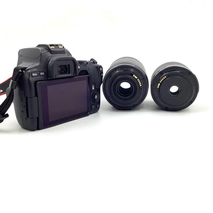 【全額返金保証】【最速発送】Canon デジタル一眼 EOS Kiss X10 ダブルズームキット ブラック 動作確認済
