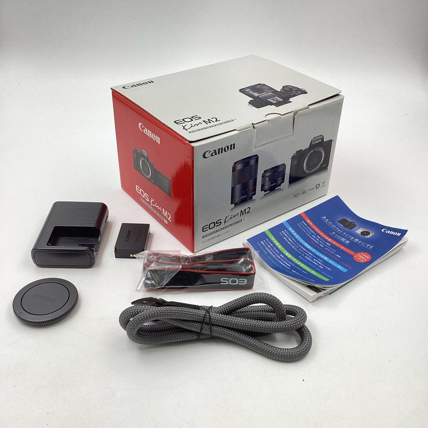 【全額返金保証】【最速発送】Canon デジタル一眼 EOS Kiss M2 ボディ [ホワイト] 美品 動作確認済