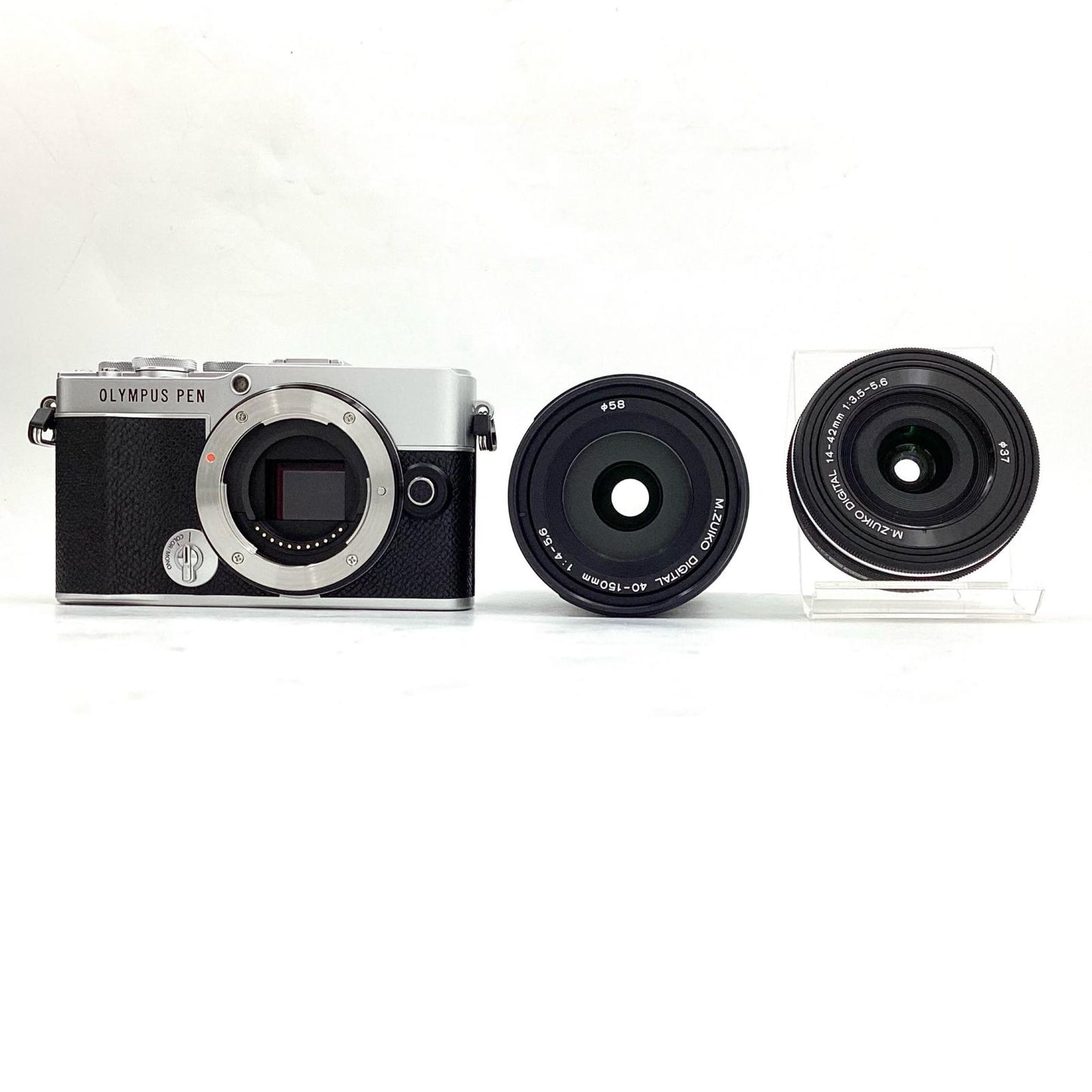 【全額返金保証】【最速発送】OLYMPUS デジタル一眼 PEN E-P7 EZダブルズームキット シルバー 超美品 動作確認済