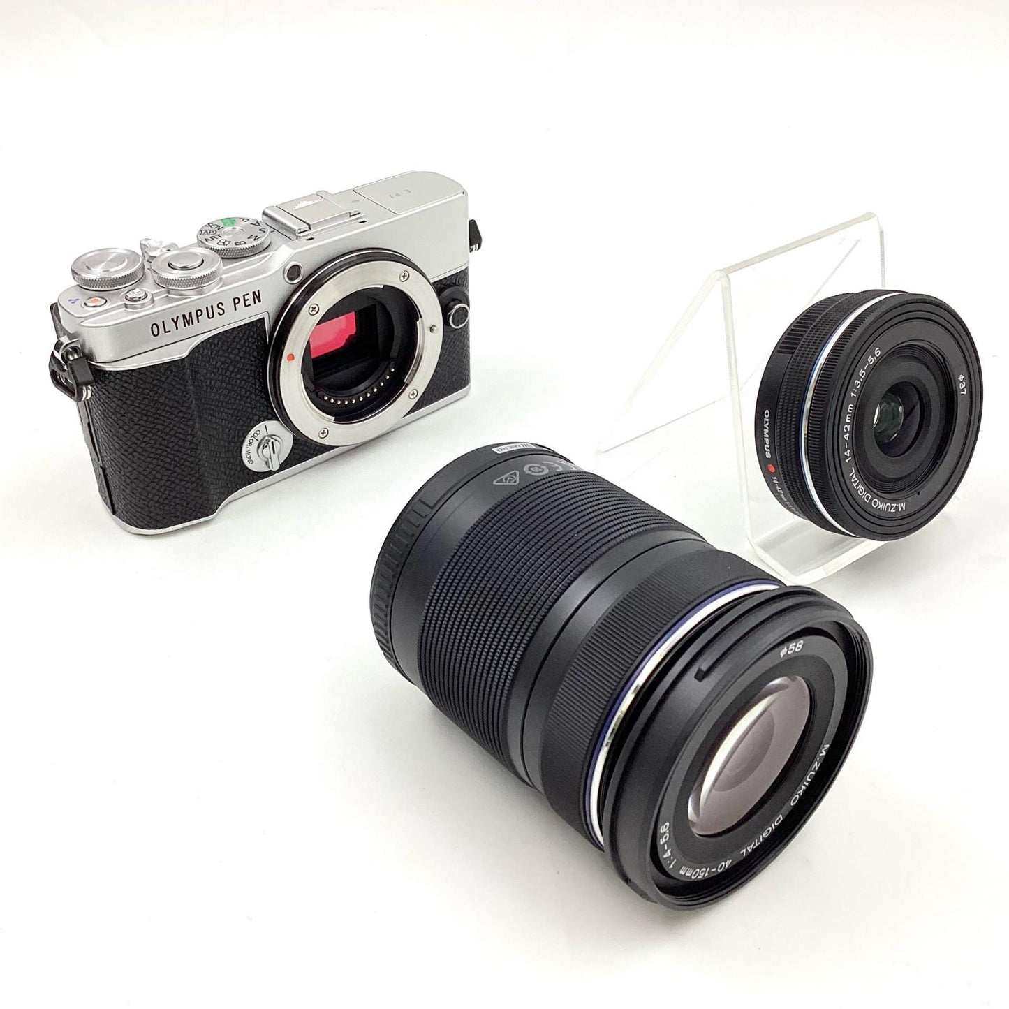 【全額返金保証】【最速発送】OLYMPUS デジタル一眼 PEN E-P7 EZダブルズームキット シルバー 超美品 動作確認済