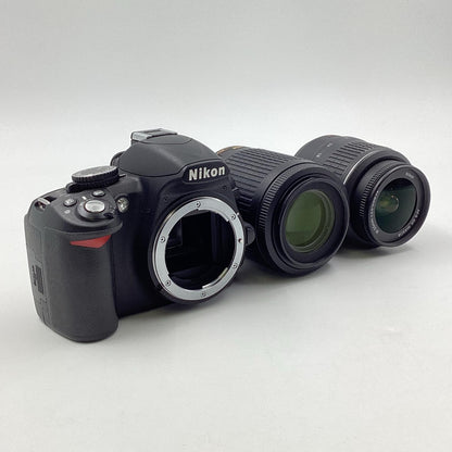 【全額返金保証】【最速発送】Nikon デジタル一眼 D3100 ダブルズームキット ブラック 動作確認済
