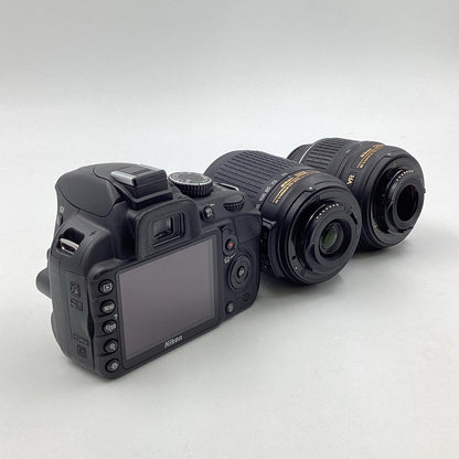 【全額返金保証】【最速発送】Nikon デジタル一眼 D3100 ダブルズームキット ブラック 動作確認済