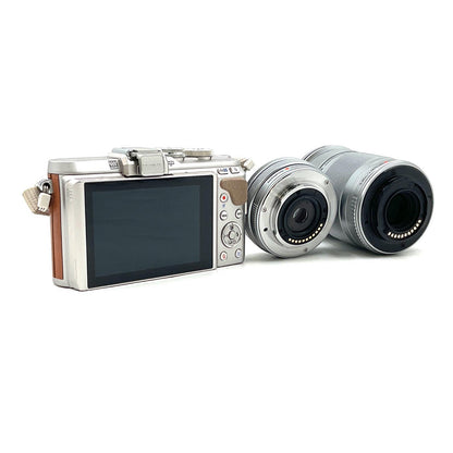 【全額返金保証】【最速発送】OLYMPUS デジタル一眼 OLYMPUS PEN E-PL8 EZダブルズームキット [ブラウン] ブラウン 超美品 動作確認済