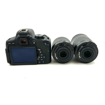 【全額返金保証】【最速発送】Canon デジタル一眼 EOS Kiss X8i ダブルズームキット ブラック 美品 動作確認済