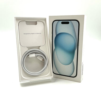 【全額返金保証】【最速発送】Apple iPhone iPhone 15 256GB ブルー docomo SIMフリー 白ロム 動作確認済 85%