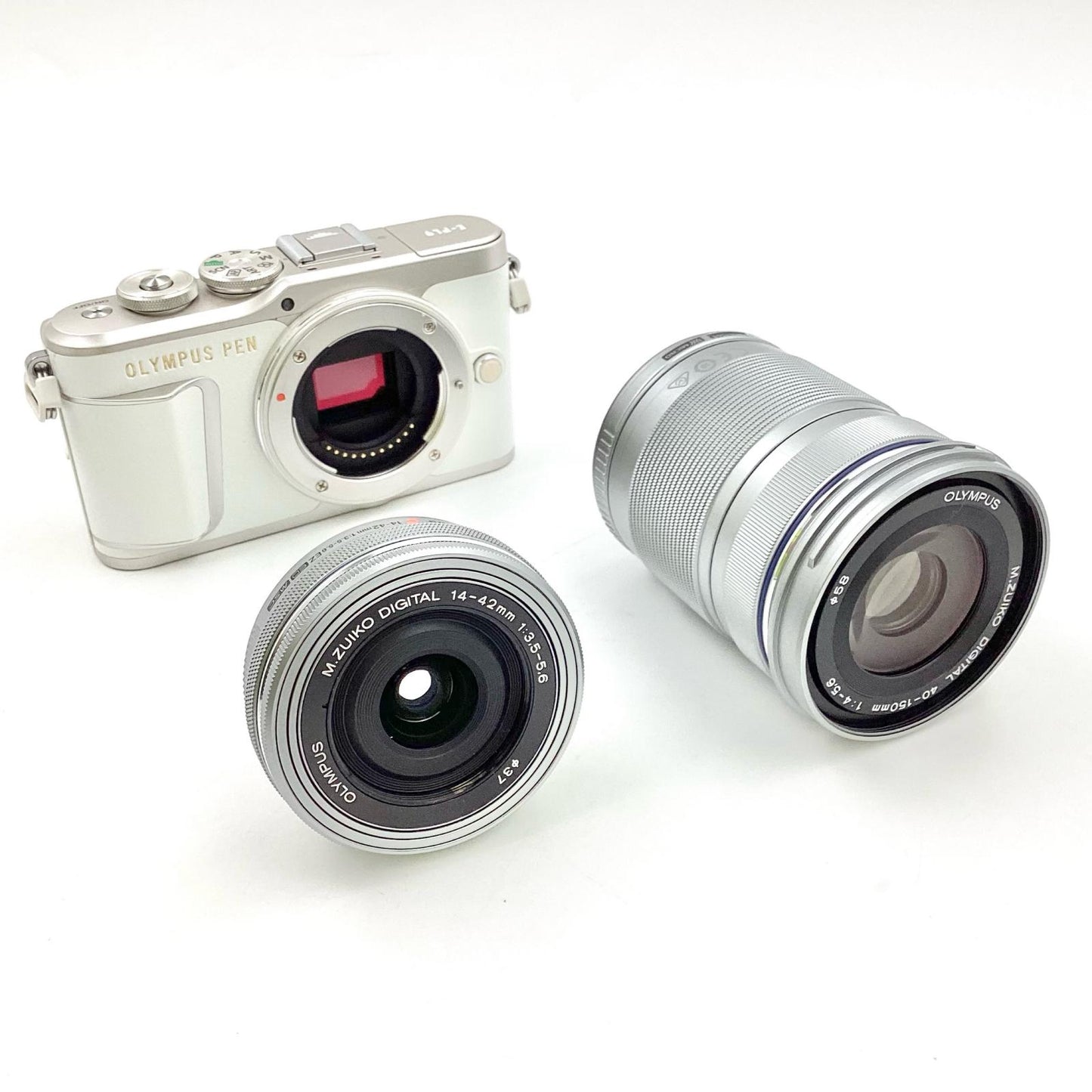 【全額返金保証】【最速発送】OLYMPUS デジタル一眼 PEN E-PL9 EZダブルズームキット ホワイト 美品 動作確認済