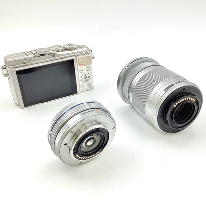 【全額返金保証】【最速発送】OLYMPUS デジタル一眼 PEN E-PL9 EZダブルズームキット ホワイト 美品 動作確認済