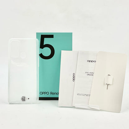 【全額返金保証】【最速発送】OPPO Reno 5　A 128GB シルバーブラック SIMフリー CPH2199 白ロム 動作確認済