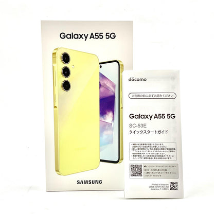 【全額返金保証】【最速発送】SAMSUNG Galaxy A55 5G 128GB オーサムレモン docomo SIMフリー SC-53E 白ロム 超美品 動作確認済
