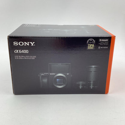 【全額返金保証】【最速発送】Sony デジタル一眼 α6400 ILCE-6400Y ダブルズームレンズキット ブラック 新品未開封 即納OK
