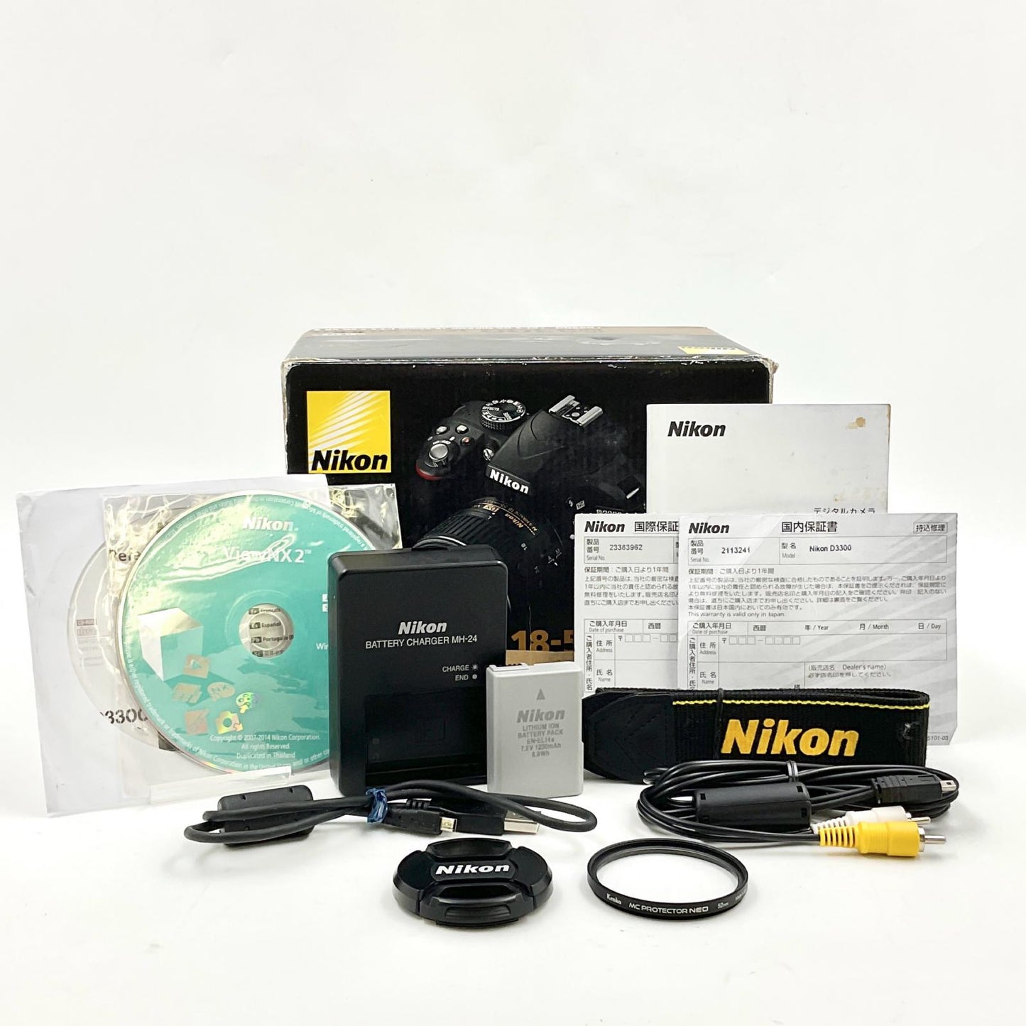 【全額返金保証】【最速発送】Nikon デジタル一眼 D3300 18-55 VRII レンズキット ブラック 動作確認済