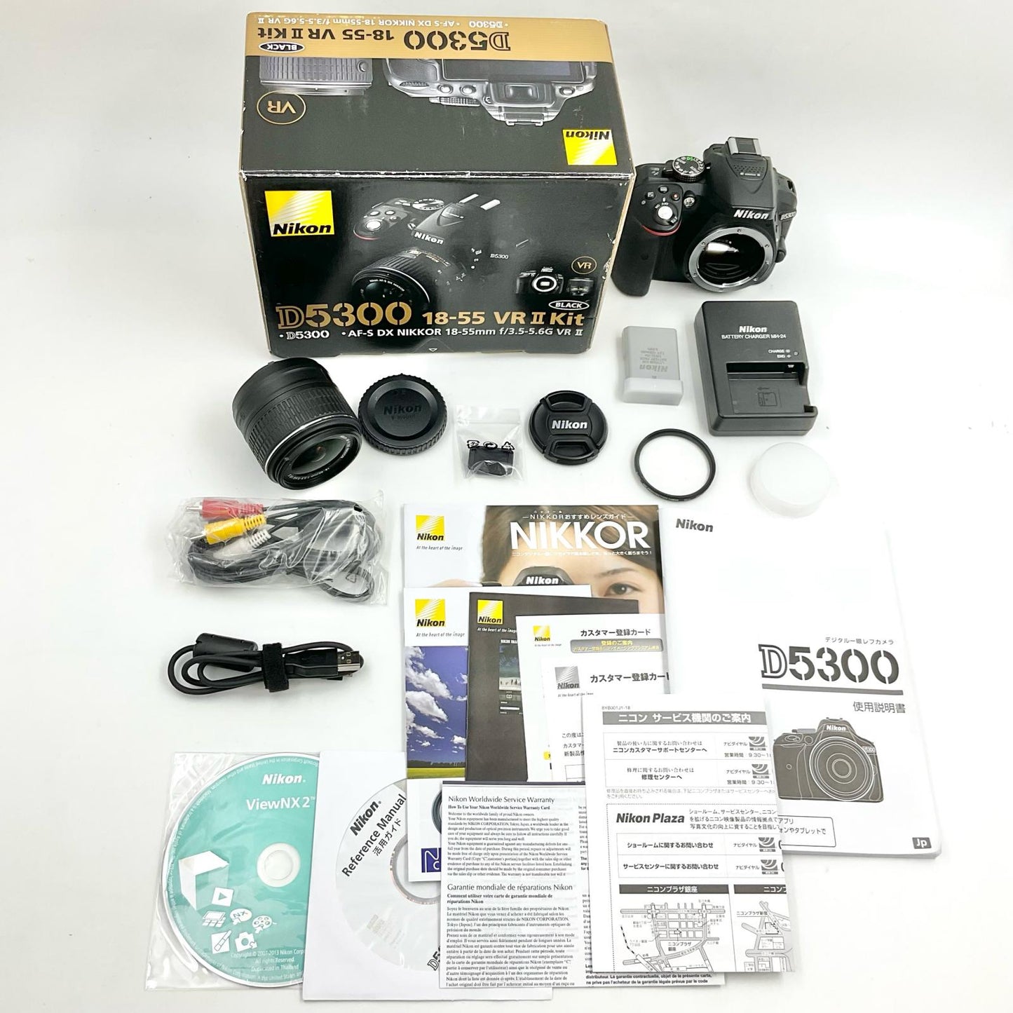 【全額返金保証】【最速発送】Nikon デジタル一眼 D5300 18-55 VR IIレンズキット ブラック 美品 動作確認済