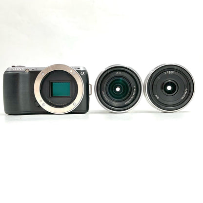 【全額返金保証】【最速発送】Sony デジタル一眼 α NEX-C3D ダブルレンズキット [ブラック] ブラック 動作確認済