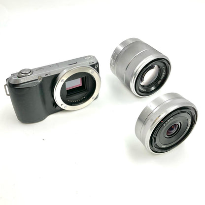 【全額返金保証】【最速発送】Sony デジタル一眼 α NEX-C3D ダブルレンズキット [ブラック] ブラック 動作確認済