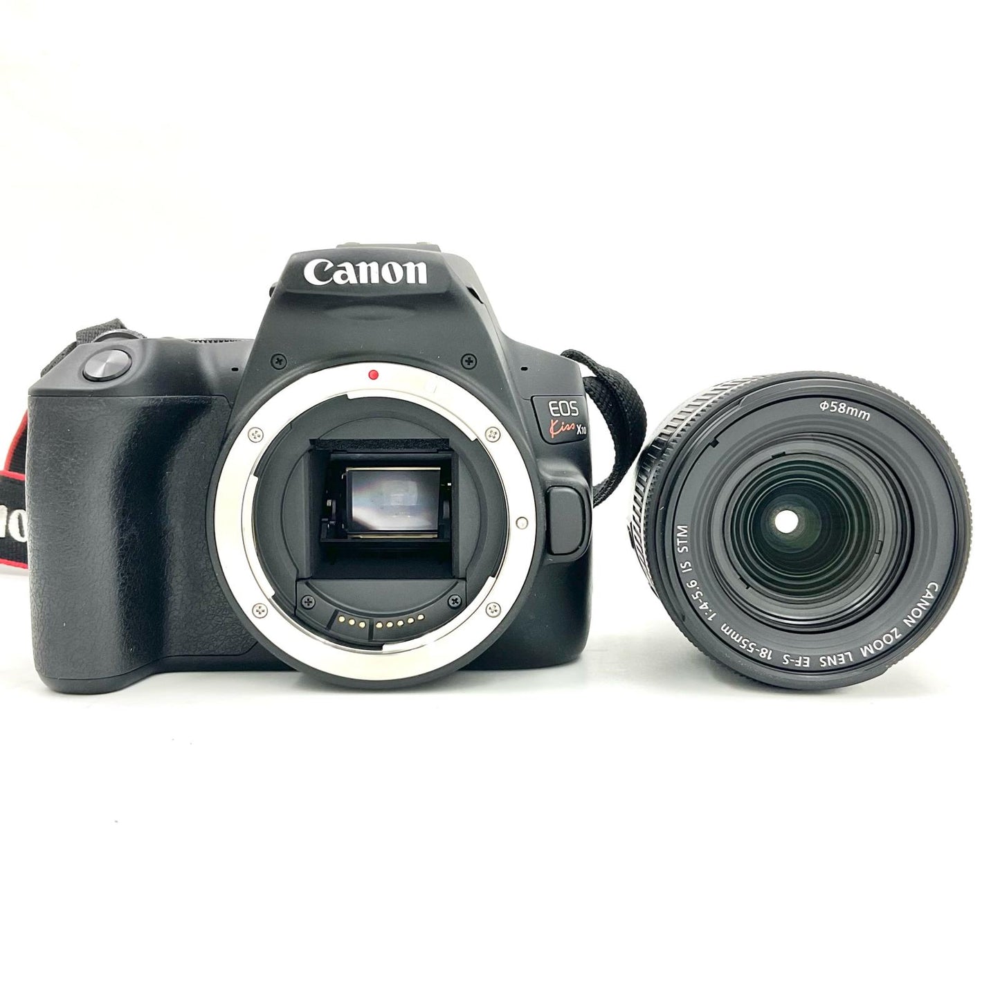 【全額返金保証】【最速発送】Canon デジタル一眼 EOS Kiss X10 EF-S18-55 IS STM レンズキット [ブラック] ブラック 美品 動作確認済