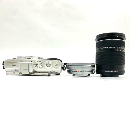 【全額返金保証】【最速発送】OLYMPUS デジタル一眼 PEN Lite E-PL7 EZダブルズームキット シルバー 美品 動作確認済