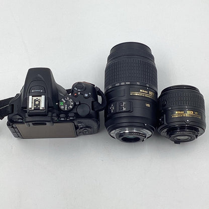 【全額返金保証】【最速発送】Nikon デジタル一眼 D5500 ダブルズームキット　 ブラック 動作確認済