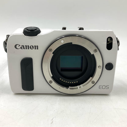 【全額返金保証】【最速発送】Canon デジタル一眼 EOS M ボディ ホワイト 動作確認済