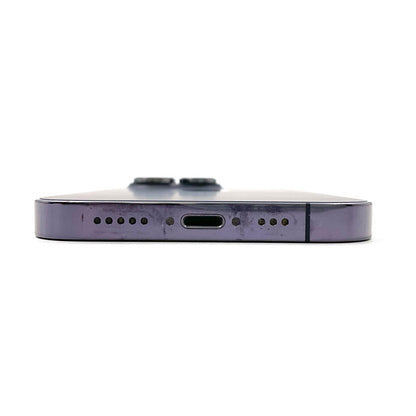 【全額返金保証】【最速発送】Apple iPhone iPhone 14 Pro 128GB ディープパープル SIMフリー 白ロム 動作確認済 85%