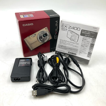 【全額返金保証】【最速発送】CASIO コンパクトデジタルカメラ EXILIM ZOOM EX-Z400 [ゴールド] 動作確認済